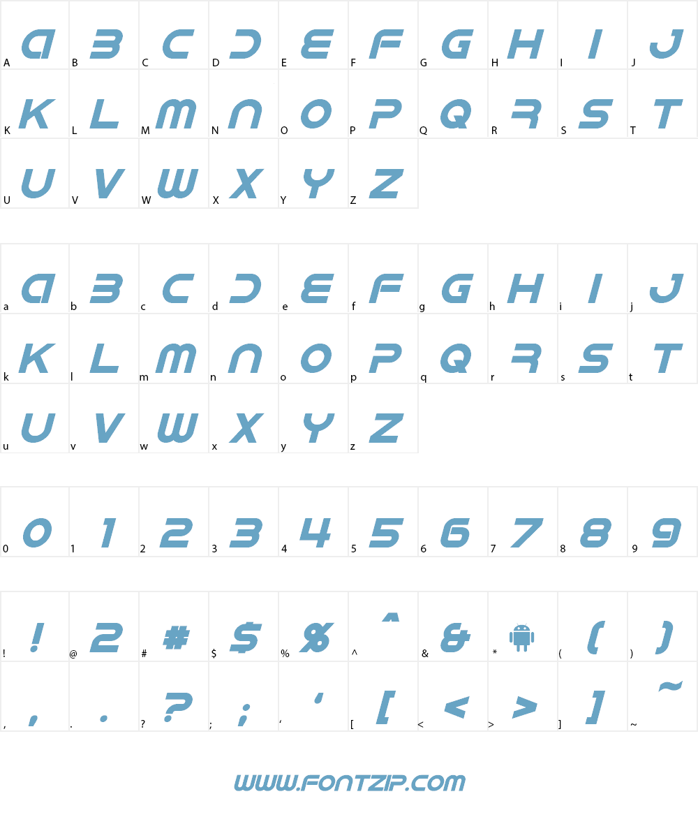 IDroid Font Character